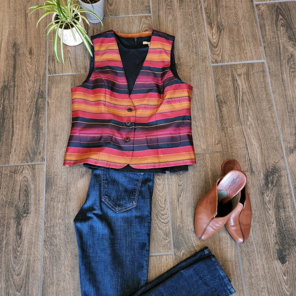 Norton McNaughton vintage stripe waistcoat tailored vest